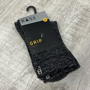 Pure Barre Base 33 Crew Grip Sock Grey